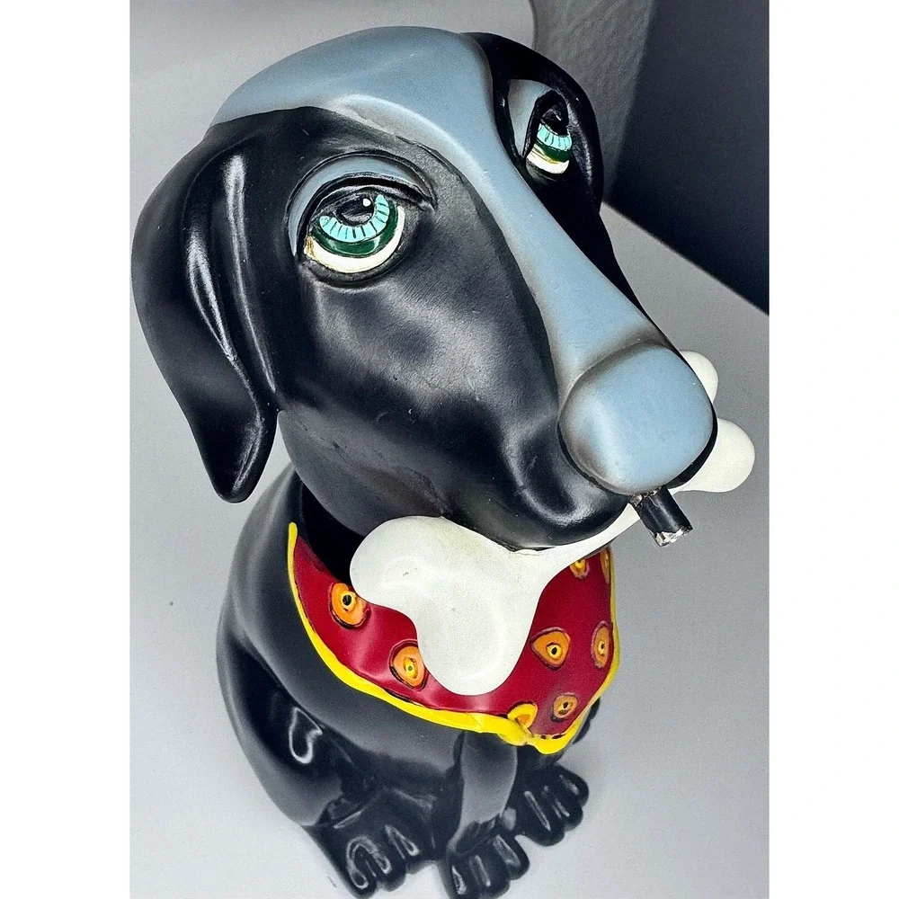 Allen Designs Studio Collection Black Dog Bone 7.5in Soap Dispenser Rare Retired